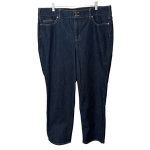 Lands‎ End Jeans Womens Size 20W Dark Wash Comfort Stretch Waistband Bootcut